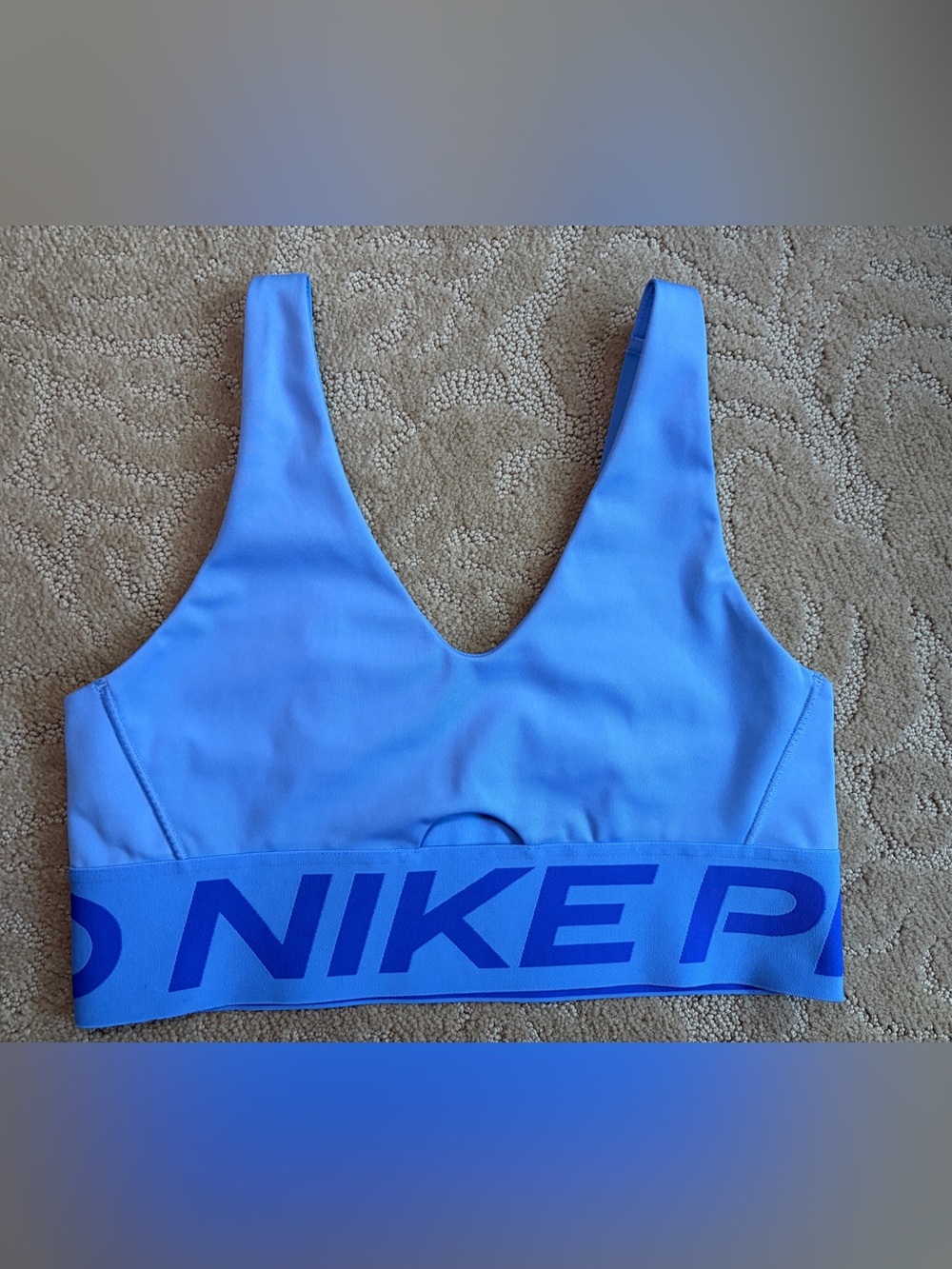 Nike Light Blue Logo Sports Crop Bra